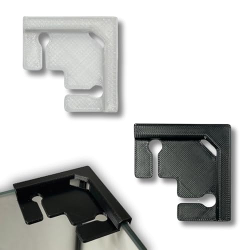 Generisch Eck-Halterung für Aquarium Abdeckscheiben 4 Stück 2-19mm Schlauch/Kabelhalterung Kantenschutz (Hell-Transparent, 4mm Glasstärke)