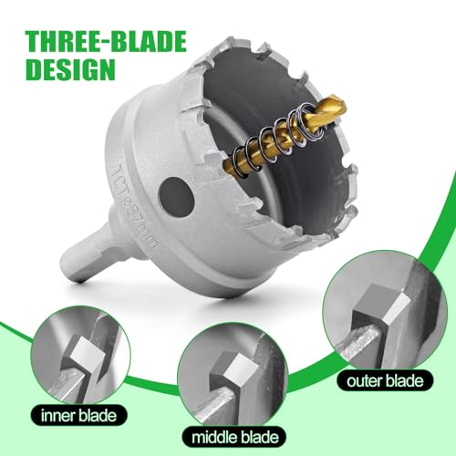 WORKEASE Carbide Hole Saw Sets for Metal Hole Saw- 16Pcs TCT 5/8"-2-1/4" Inch Hole Cutter Set, to Notch Steel Tubing - Image 4