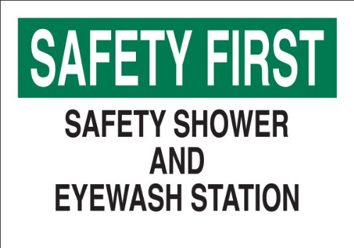 Signalisation Safety Shower and Eyewash Station autocollante panneau polyester Brady
