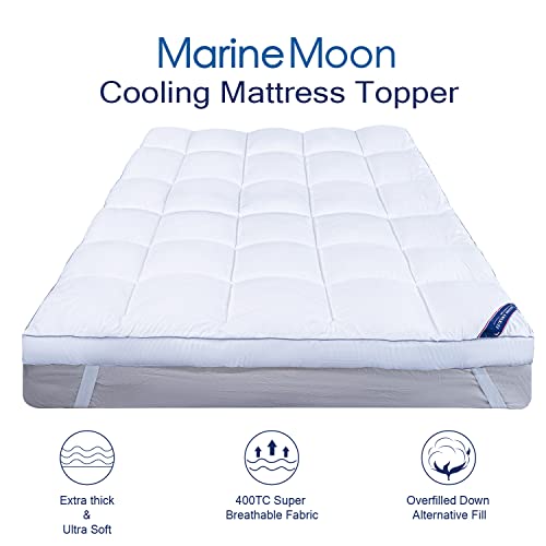 Mattress Topper King Size Cooling Plush Pillow Top Mattress Pad Feather