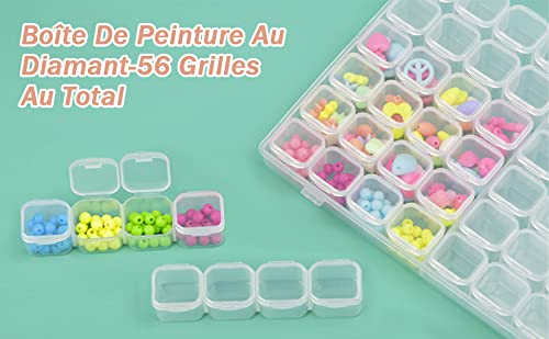 Organizer Portatile 56 Scomparti In Plastica - Per Gioielli, Perline, Strass, Unghie Finte