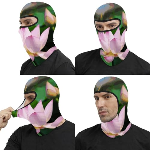 Pasamontaña térmico para hombre y mujer con estampado de loto, máscara facial para esquí, motocicleta y clima frío miniatura 5
