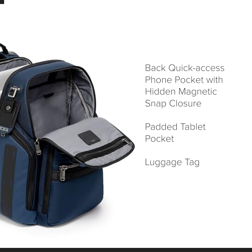 Image of Tumi Mens Search Backpack Navy Coated Canvas One Size
