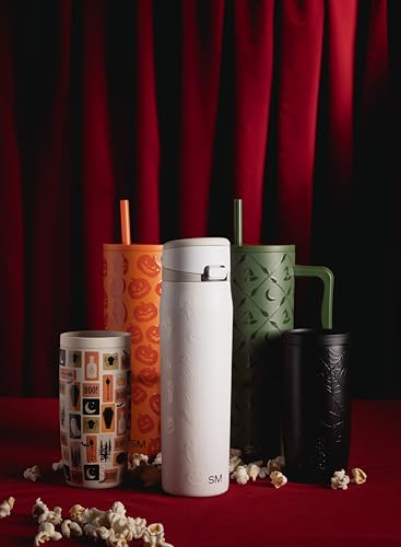 Image of Simple Modern Halloween Water Bottle with Straw |24oz | Skeletons | Mesa Loop Insulated Water Bottle for School, Sports, Travel | Leak Proof, Stainless Steel, Spooky Mix