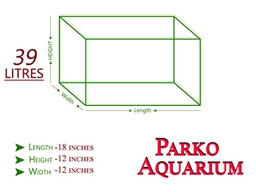 Image of Parko Big Size Fish Tank Aqua Habitat Aquarium 40 Litre,12x12x18 Inches(Colour May Vary,)(Glass Tank ONLY)