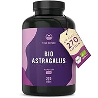 Bio Astragalus - 270 Kapseln - HOCHDOSIERT: 3000 mg reinem Bio Rohstoff pro Tag - mit Polysacchariden - Reines Bio-Tragant - Ohne unerwünschte Zusätze - Vegan