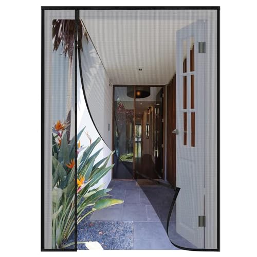 Tenda magnetica per porta, 130 x 210 cm, facile da installare, senza trapano, rete anti-mosche per balconi e porte scorrevoli, perfetta protezione dagli insetti