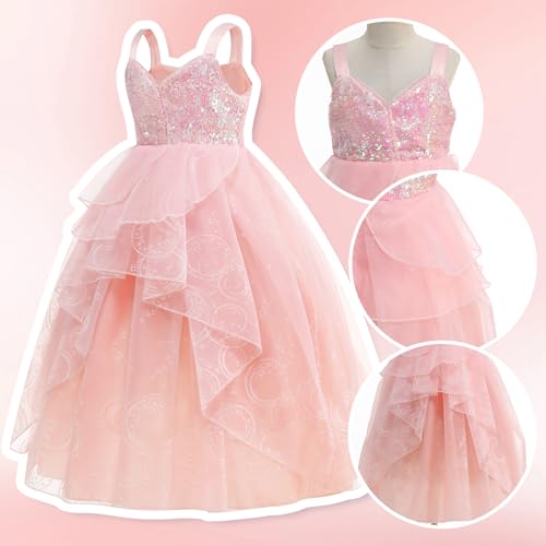 Disfraz completo Glinda para niñas color rosa miniatura 3