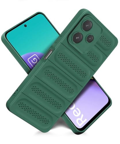 Image of WOW IMAGINE Ultimate Silicone Back Cover Case for Mi Redmi 12 5G | Redmi 12 4G | Poco M6 Pro 5G | Heat Dissipation Thin Soft TPU | 360 Camera Protection | Breathable Cooling Holes - Forest Green