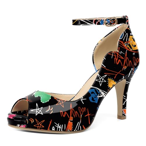 Image of AUMOTED High Heels Pumps Platforms Shoes for Party Daily 3.4 inch Dressy Pumps