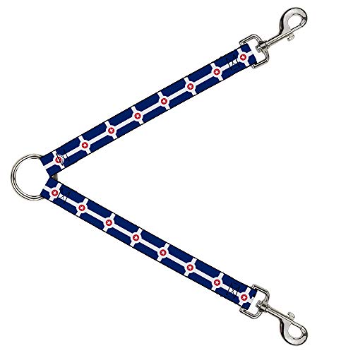 Dog Leash Splitter Indianapolis Flag Navy Blue White Red 1 Foot Long 1 Inch Wide