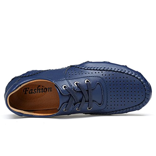 ChicWind Men's Hollow Out Leather Driving Loafers Casual Boat Shoes3