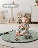 Blissful Diary Baby Play Gym Mat, Play Mat Activity Mat with 6 Detachable Toys for Stage-Based Sensory & Motor Skill Development, Easy to Install & Clean, Baby Essentials Gift, Sage Green #5