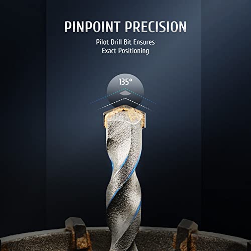 Zelcan Hole Saw Kit, 4Pc Drill Hole Cutter Set With 30 50 65Mm Hole Drill Bits For Sds Plus Hammer Drills, Circle Drill Bits Hole Saw Set For Concrete Brick Cement Stone Wall Drilling Home Improvement #TOP3