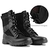 LUDEY Men’s Military Tactical Boots Non-Slip Comfortable Duty Combat Hiking Security Army Police Boots for Work & Casual Black 7UK #3