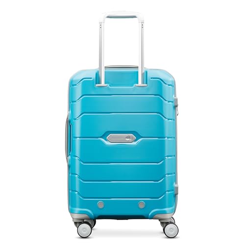 Image of Samsonite Freeform Hardside Carry-On Luggage with Spinner Wheels - Hardshell Suitcase - TSA, Airline-Approved - Expandable Hard Shell, Smooth Rolling Wheels for Lightweight Travel - Ocean Blue