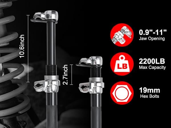 Set Compressori Per Molle Auto FreeTec - Attrezzo Professionale 3 Pezzi, Portata 1.2 Tonnellate, Per Tuning E Riparazioni