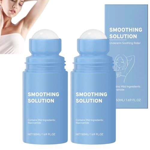 Smoothing Solution Ingegroeide Haarbehandeling, Na het Scheren Verzachtend Roll-On Serum voor Oksels, Reinigt Zachtjes Oksels Hydraterend en Verzachtend Huidserum (2pcs)