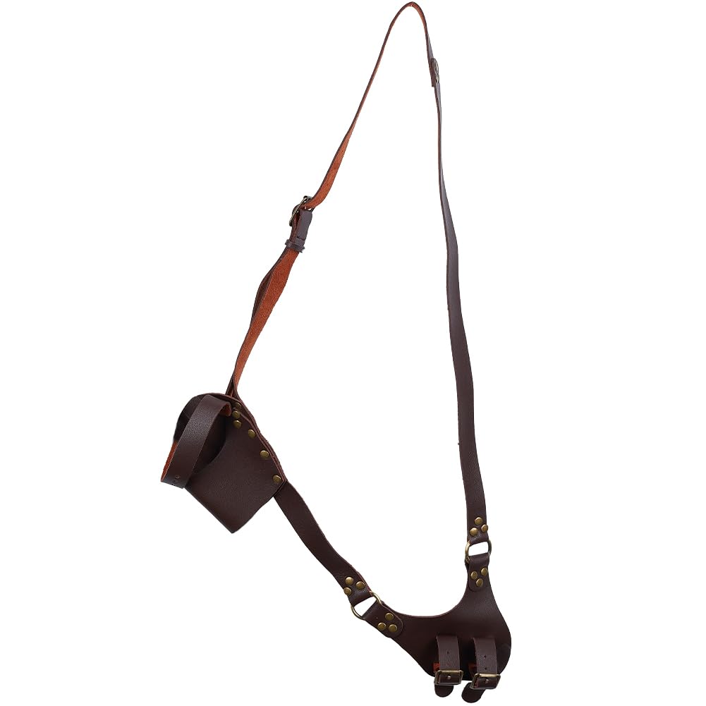 GORGECRAFT Fodero per Spada Regolabile con Fondina in Pelle per Spada Medievale Rana Fondina per Spada retrò Tracolla Fodero Larp Accessorio per Costume per Cavaliere Guerriero Pirata Cosplay Marrone