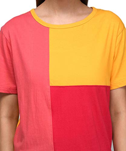 Image of KOTTY Women's Color Block Regular Fit T-Shirt