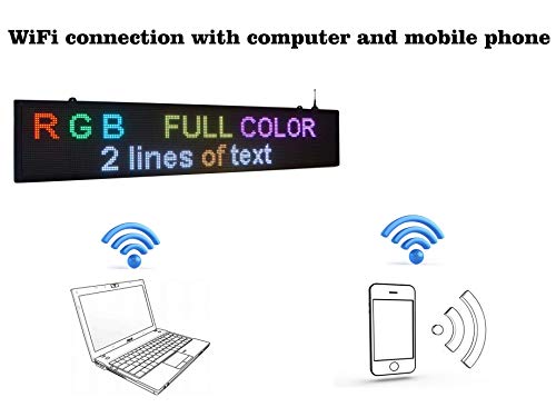 LED sign WiFi P5 high resolution LED RGB color sign 40" x 8" with new SMD technology. 192x32 pixels, Perfect solution for advertising - Thumbnail 2