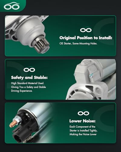 Image of SCITOO Starter Compatible for Volkswagen - China Ma; tan 2012 All 2WD, D.S.G. 1.4, Turbo, Gas (CFB) Valeo PMGR Engine Starter Motor 30388
