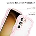QLTYPRI Compatible with Samsung Galaxy A15 4G/5G Case, Cute Curly Wave Frame Clear Case for Girls Women, Transparent Soft Silicone TPU Bumper Shockproof Protective Cover for Samsung A15 - Pink