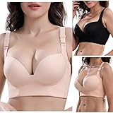 Damen BH Sexy Klebe BH Trägerlos Push Up BH für Frauen Unsichtbar Silikon Selbstklebend Wiederverwendbar BH für Rückenfreies Abendkleid Frauen Lace TräGerlos SchnüR Bandeau, Spitze