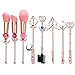 Sailor Moon Makeup Brush 8pcs Set With Pouch, Magical Girl Gold/Rose Gold Cardcaptor Sakura Cosmetic Brushes With Cute Pink Bag (193g Rose Gold)