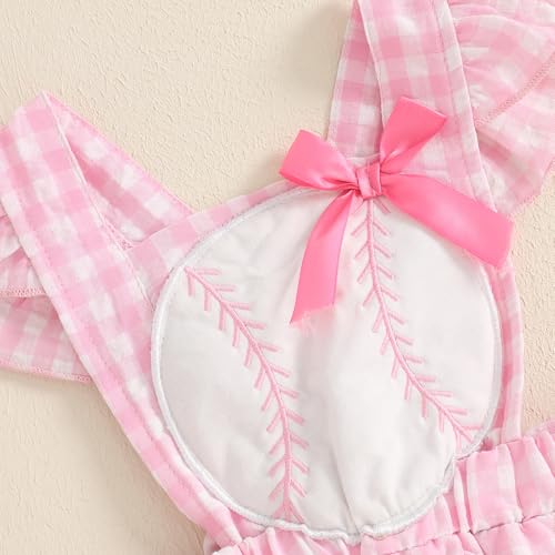 Baby Boy Girl Baseball Outfit Ruffle Romper Sleeveless Jumpsuit Overalls Infant Spring Summer Clothes4