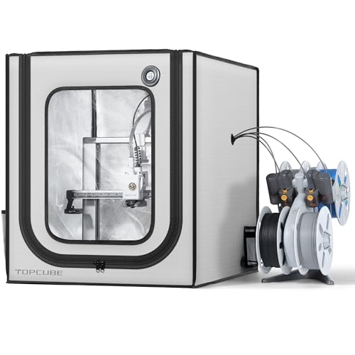 TOPCUBE 3D Printer Enclosure for Bambu Lab A1, Upgraded Large Size Enclosure with LED Light, Fireproof Waterproof Dustproof Noise Reduction Constant Temperature 3D Printer Cover, 580x670x670MM
