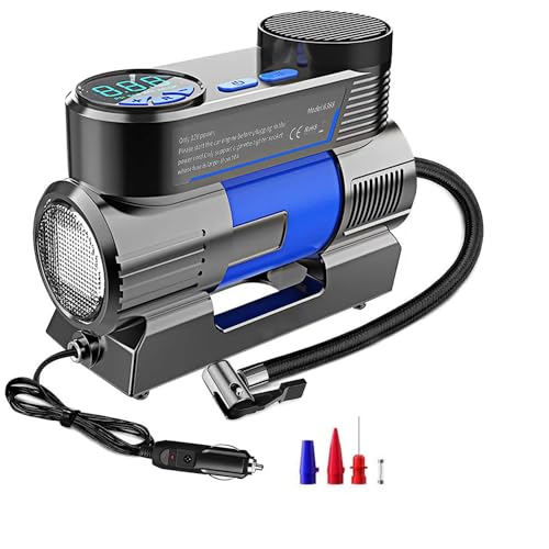 Tyre Inflator Portable Air Compressor 12V Auto Digital Air Pump for Car Tire, 150PSI DC 12V Auto Shut Off Tire Pump w/Pressure Gauge Car Bike Balls Pump LED Light LCD Digital Display Fast inflator