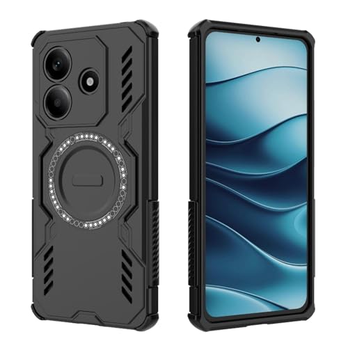 Image of Back Cover Case for Redmi Note 14 5G | 360 Protection Mobile Phone Case Mag-Safe | Camera Protection | Back Cover for Redmi Note14 5G / Redmi Note 14 5+G - Black TPU+PC