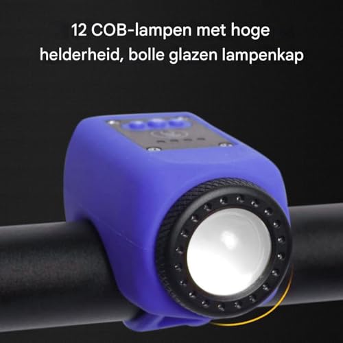 Cuerno de ciclismo con luz y timbre de 120 dB con faro angular de cuatro posiciones 2