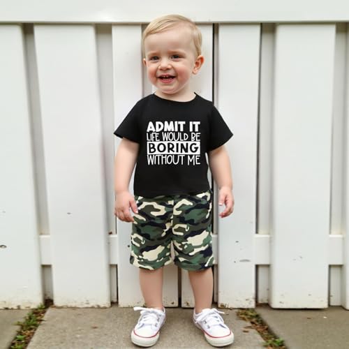 wdehow Toddler Kids Baby Boy Summer Clothes Sets 1T 2T 3T 4T 5T Letter Print Short Sleeve Tops Camouflage Shorts Outfits2