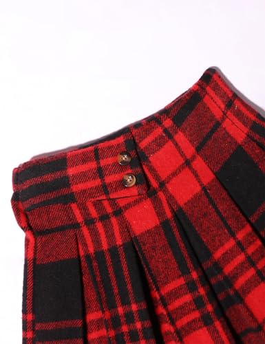 Image of Fuermos Toddler Girl Clothes Puff Sleeve Top and Pleated Girls Plaid Skirt Set 2PCS Girls Outfits Fall Winter