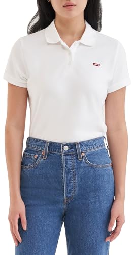 Levi's Women's Housemark Polo Shirt Donna, White, S