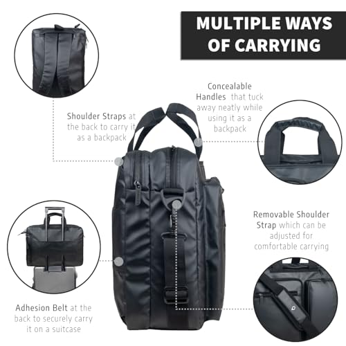 Image of TRAVALATE Laptop Bag for Men 3 IN 1 Convertible Backpack Messenger Bag for Office, Travel, and College | Black