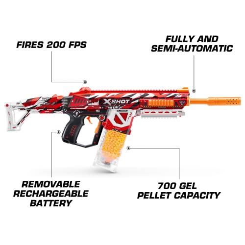 xshot hyper gel hpg-700 blaster semi and fully automatic gel blaster amp 20000 hyper gel pellets 700 capacity mag eyewear ages 14 amp up by zuru