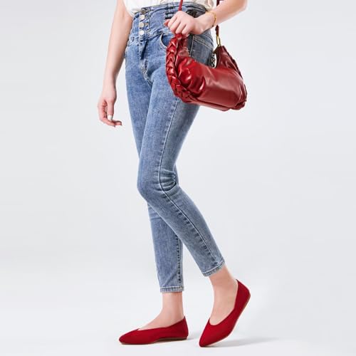 Image of Frank Mully Womens Pointed Toe Flats Knit Dress Shoes Comfort Women Shoes Softable