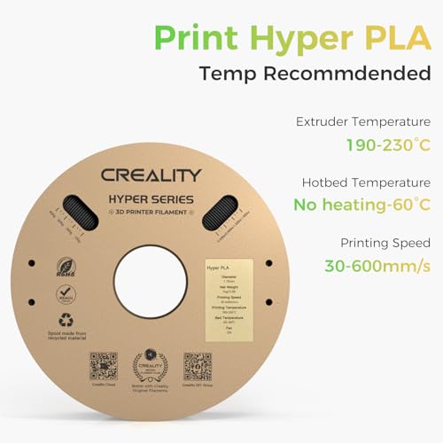 Image of Creality Hyper PLA Filament 2KG, Up to 600mm /s High Speed 3D Printer Filament PLA 1.75mm, No-Tangling Stronger Toughness Fit Most 3D Printers
