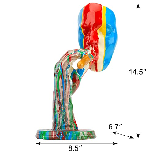 Colorful Thinker Statue For Home Decor,Simple Creative Men Face Art Statue Thinker Father Sculpture Abstract Characters Crafts Ornaments Home Office Bedroom Living Room Study Room Studio Decorations #TOP1