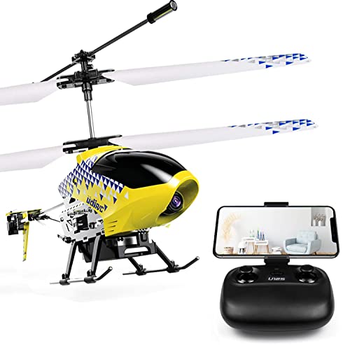 cheerwing U12S Hubschrauber mit Fernbedienung mit Kamera, Mini-RC-Hubschrauber für Kinder und Erwachsene, Ein-Taste, Höhenhaltung (gelb) Cover