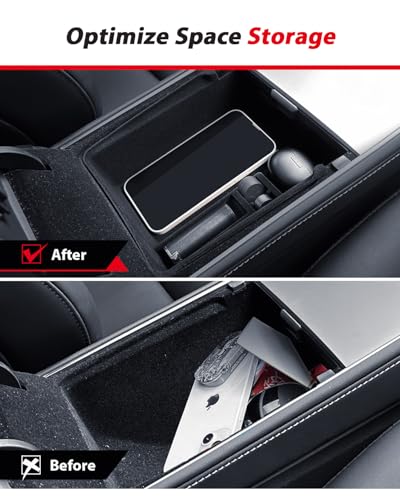 ASZSK Auto Aufbewahrungsbox für TES-la Model 3/Model Y 2024 2025 2026 Zubehör, mit Mittelkonsole Aufbewahrungsbox, Silikon Schalen, ArmlehneAufbewahrungsbox, Versteckte Box ,Getränkehalter
