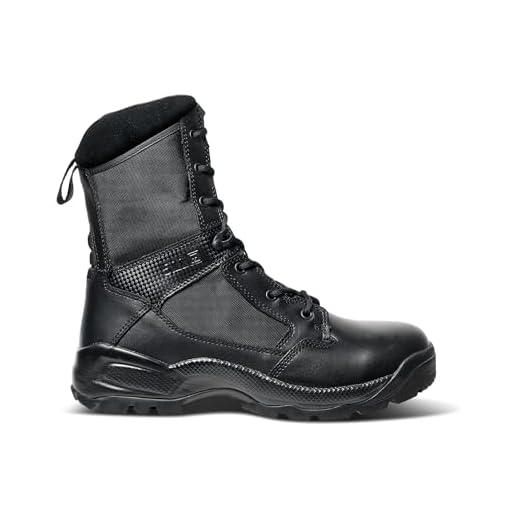 5.11 Tactical Men's Boots, ATAC 2.0 Side-Zip, 8-Inch, Black, 10.5 Regular, Style 12391ABR
