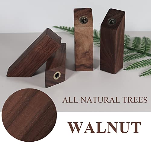 Wooden Coat Hooks Ohiyo 4 Pack 3'' Wood Hooks Wall Mounted Coat Hooks For Hanging Natural Wooden Hook Coat Rack Wood Decorative Wall Hooks Heavy Duty Walnut Hooks Hat Wall Rack Entryway Hooks (Walnut) #TOP2