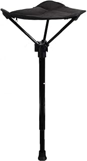 sevenjuly Folding Stool Telescopic Adjustable Portable Seat Camping Fishing Picnic Chair Black,Picnic Supplies