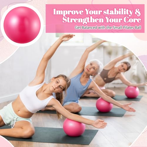 Image of Sotiff 20 Pcs 9 Inch Pilates Ball Bulk Exercise Pilates Ball Mini Yoga Balls Therapy Core for Stability Barre Training Stretching Physical Posture Training Gym Workout with Inflation Tube