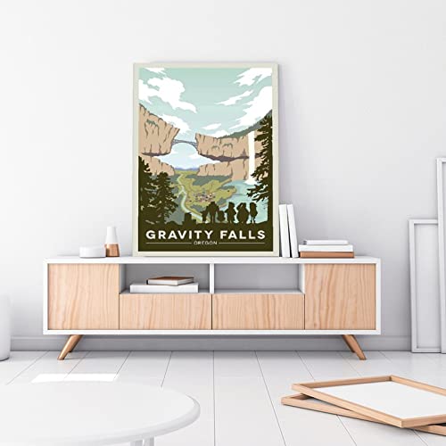 Gravity Falls National Park Poster Canvas Wall Art Painting Living Room Bedroom Dormitory Lounge Gam Canvas Painting Posters And Prints Wall Art Pictures For Living Room Bedroom Decor 24X32Inch(60X80 #TOP2