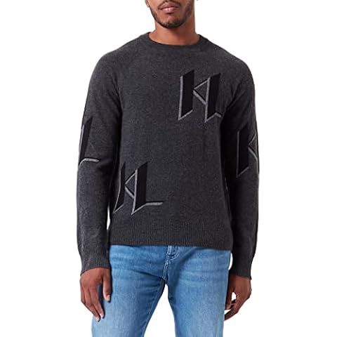 KARL LAGERFELD Suéter Cachemira KL Monograma Unisex Gris Cover